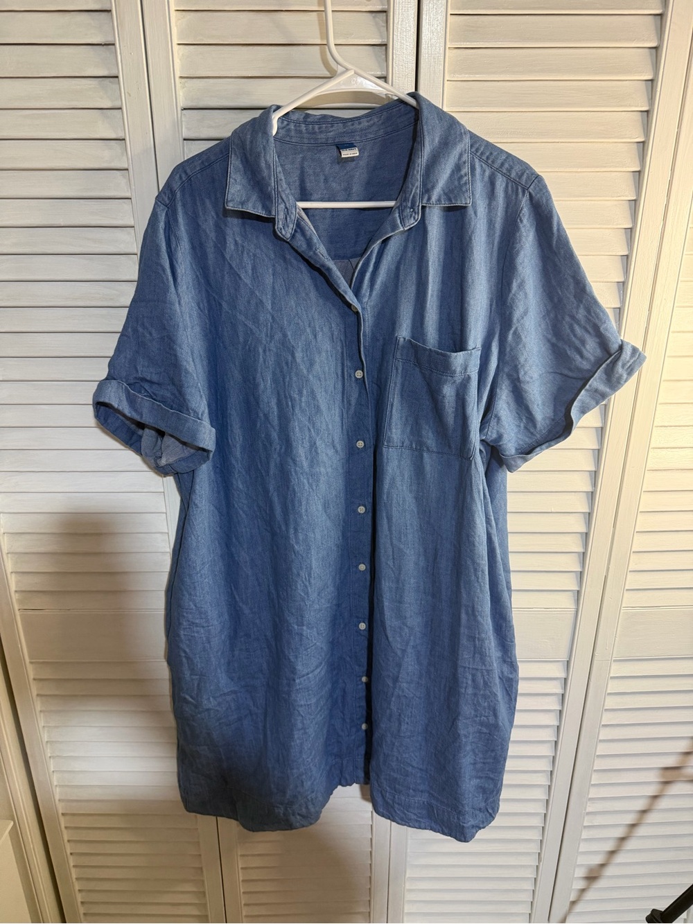 Old Navy Blue Casual Button-Down Shirt Dress